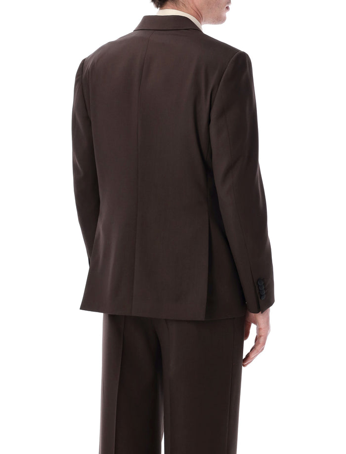 Lardini Soirée wool double-breasted Smoking jacket Brown Virgin Lining Blazer