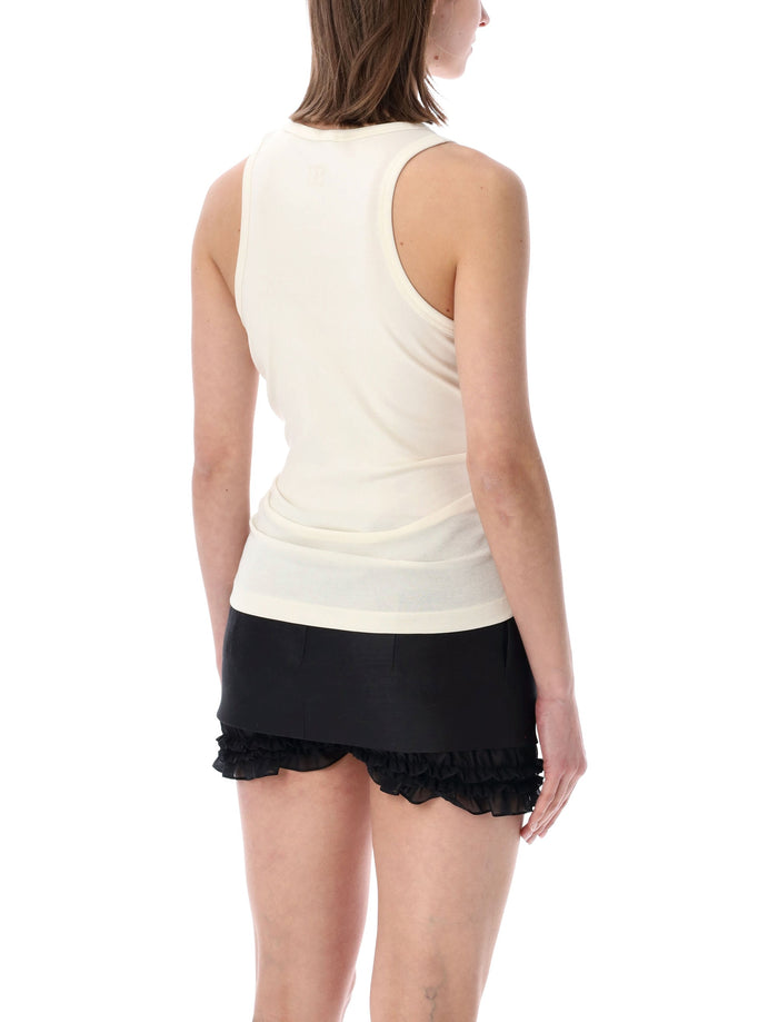 Magda Butrym Knotted Tank Top Cream Polyamide