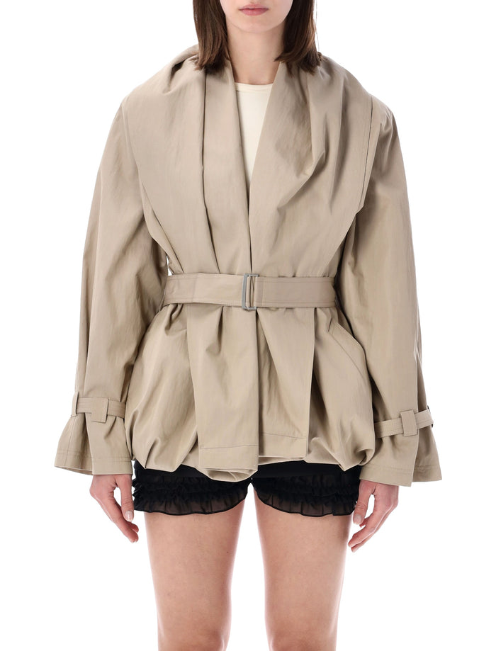Magda Butrym Draped Cotton Jacket Beige