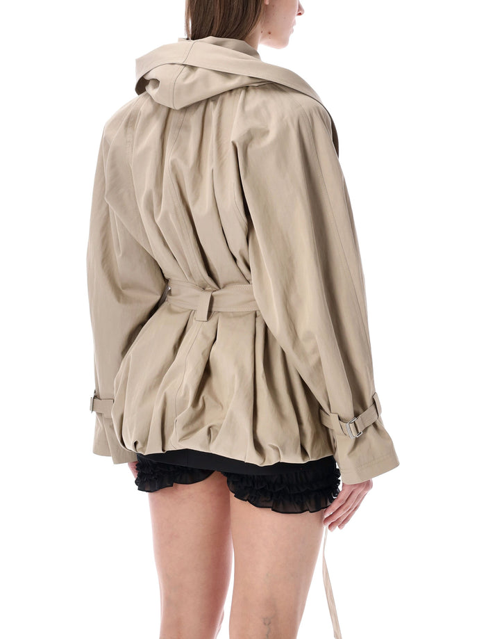 Magda Butrym Draped Cotton Jacket Beige