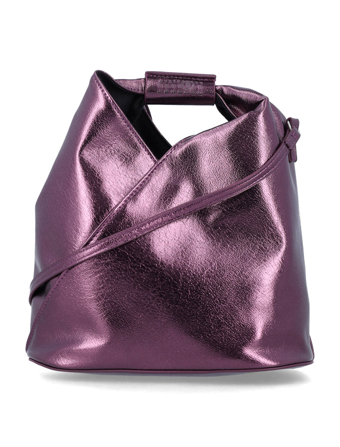 Mm6 Maison Margiela Japanese Metallic Crossbody Bag Purple Polyester Coating Shoulder