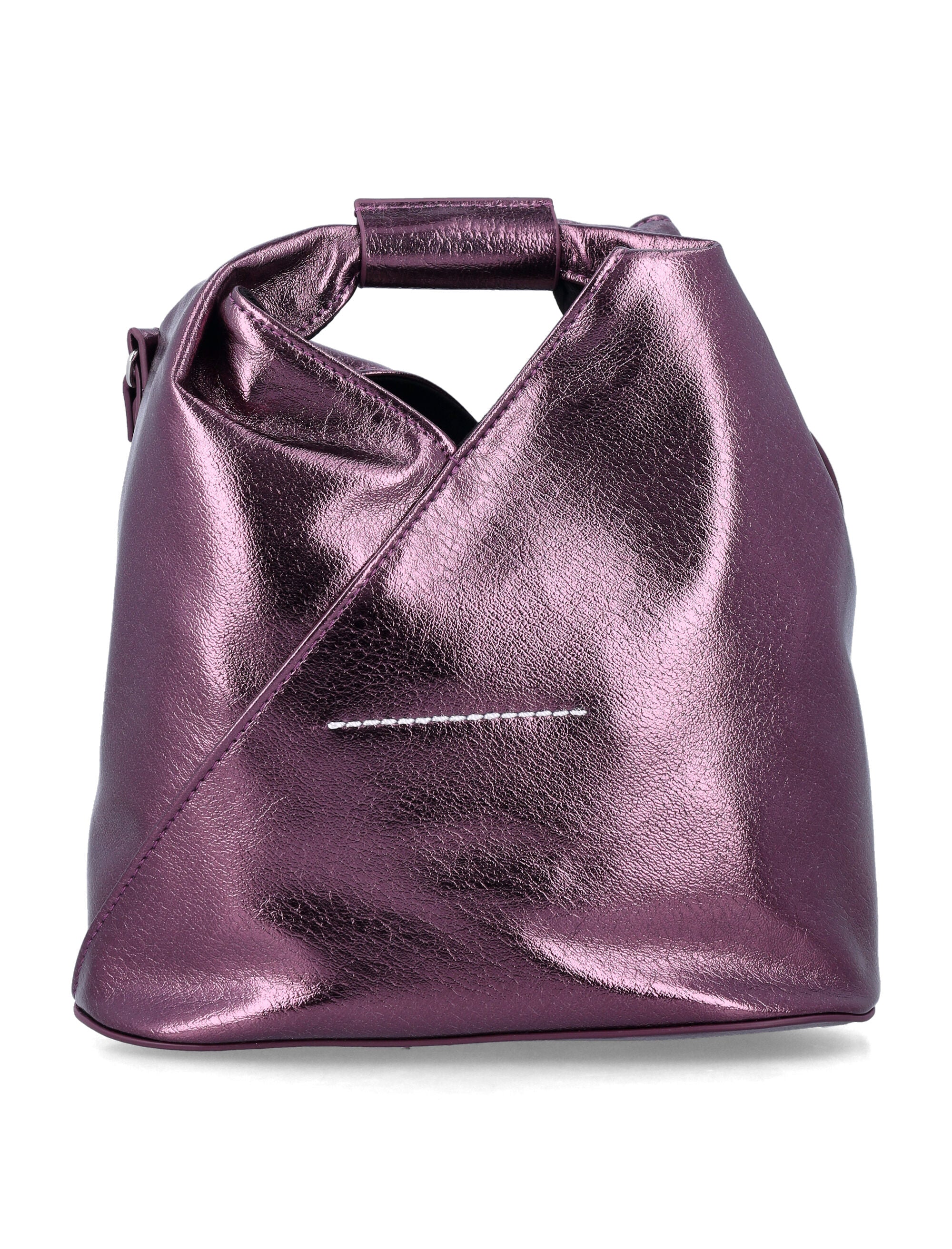 Mm6 Maison Margiela Japanese Metallic Crossbody Bag Purple Polyester Coating Shoulder