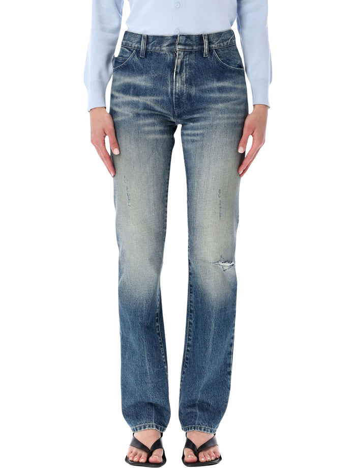 Mm6 Maison Margiela Straight-Leg Jeans Mid Blue Cotton