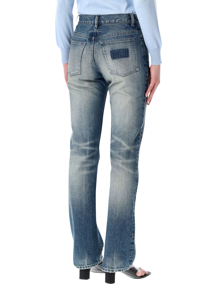 Mm6 Maison Margiela Straight-Leg Jeans Mid Blue Cotton