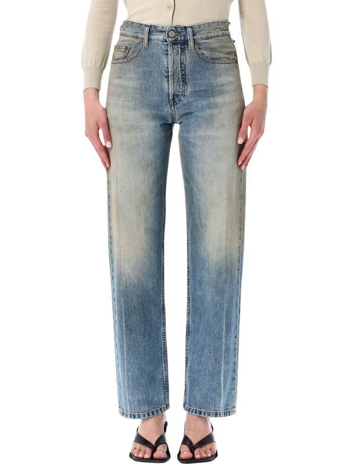 Mm6 Maison Margiela Ankle Length Jeans Light Blue Cotton