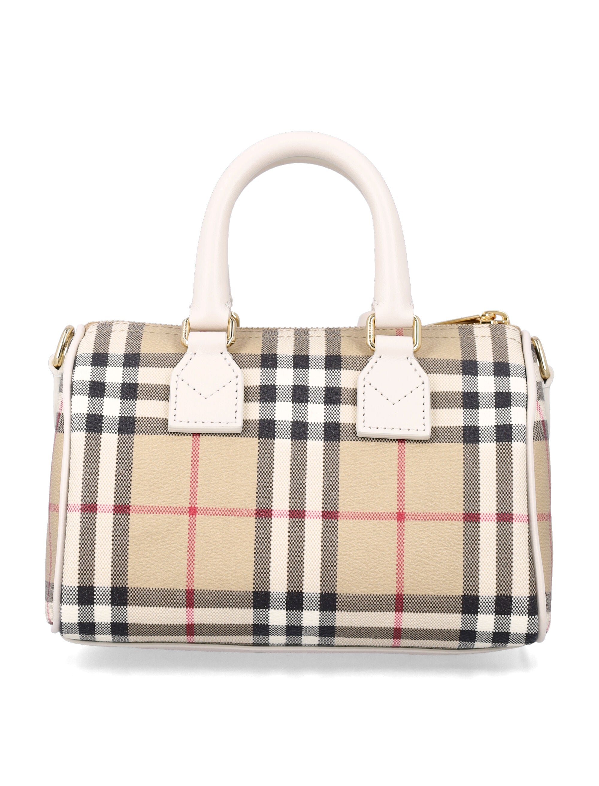 Burberry Mini Check Bowling Bag Vintage Chk/soap Cotton Shoulder