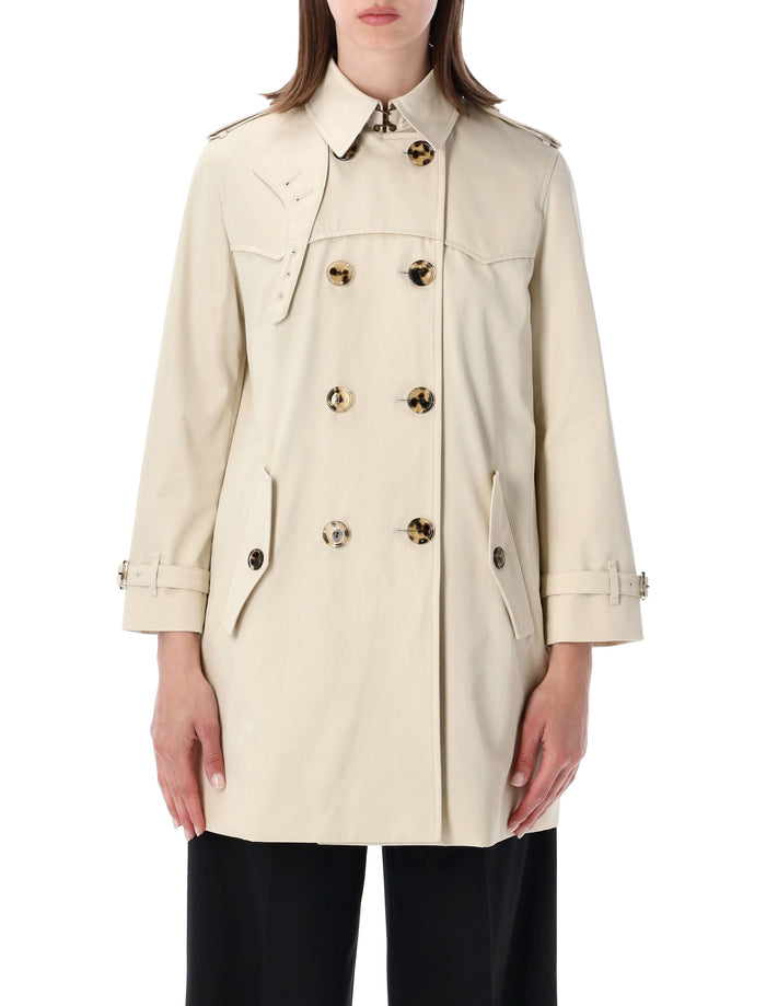 Burberry Summerside Short Trench Coat Stone Beige Cotton
