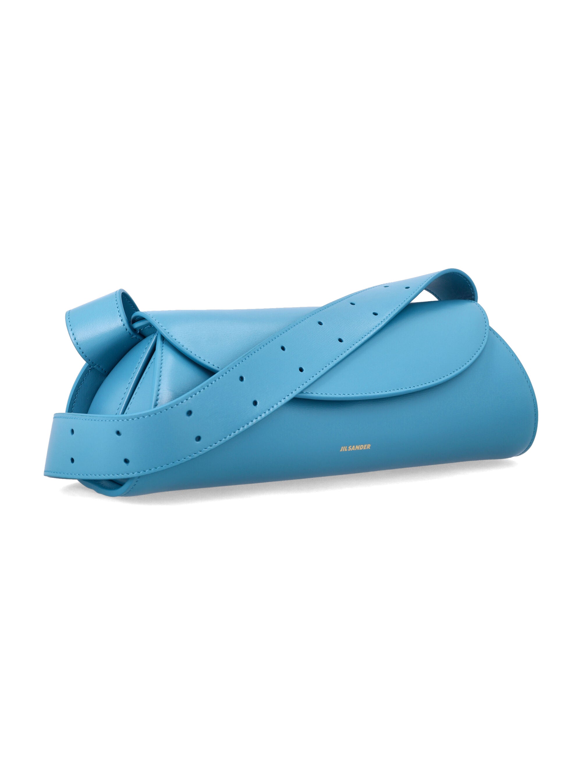 Jil Sander Cannolo small leather bag Light Blue Bovine Lining Shoulder