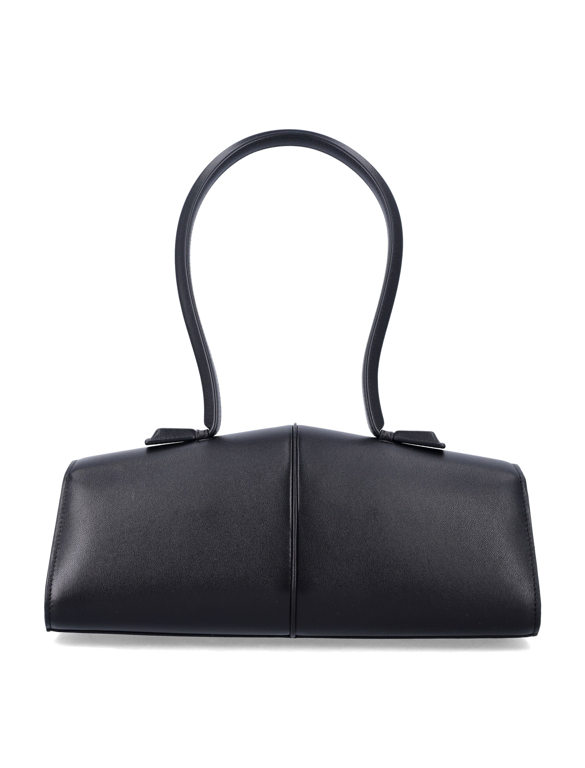 Jil Sander Linea Shoulder black leather bag Ovine Lining
