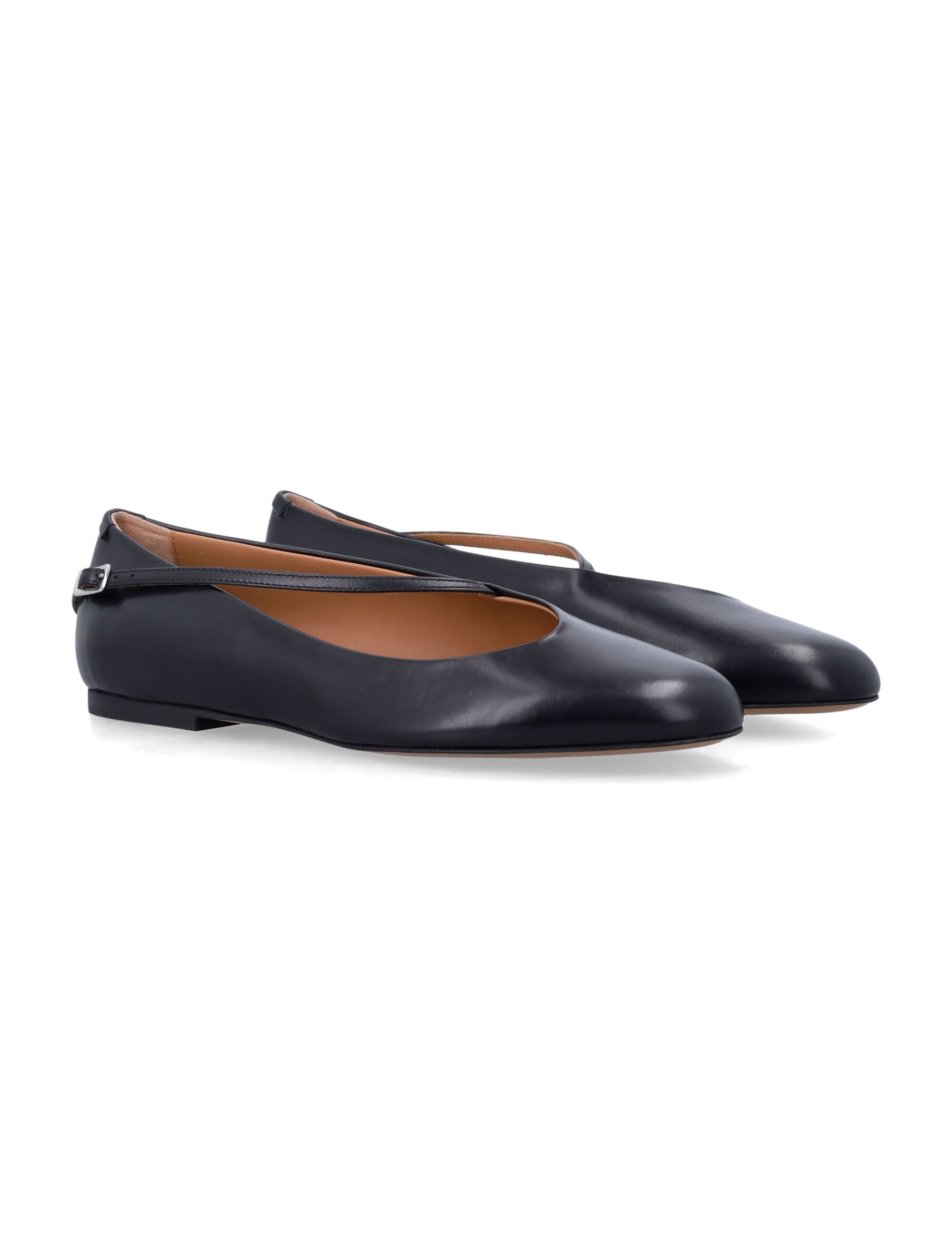 Jil Sander leather Ballerina Black Upper Flat Shoes