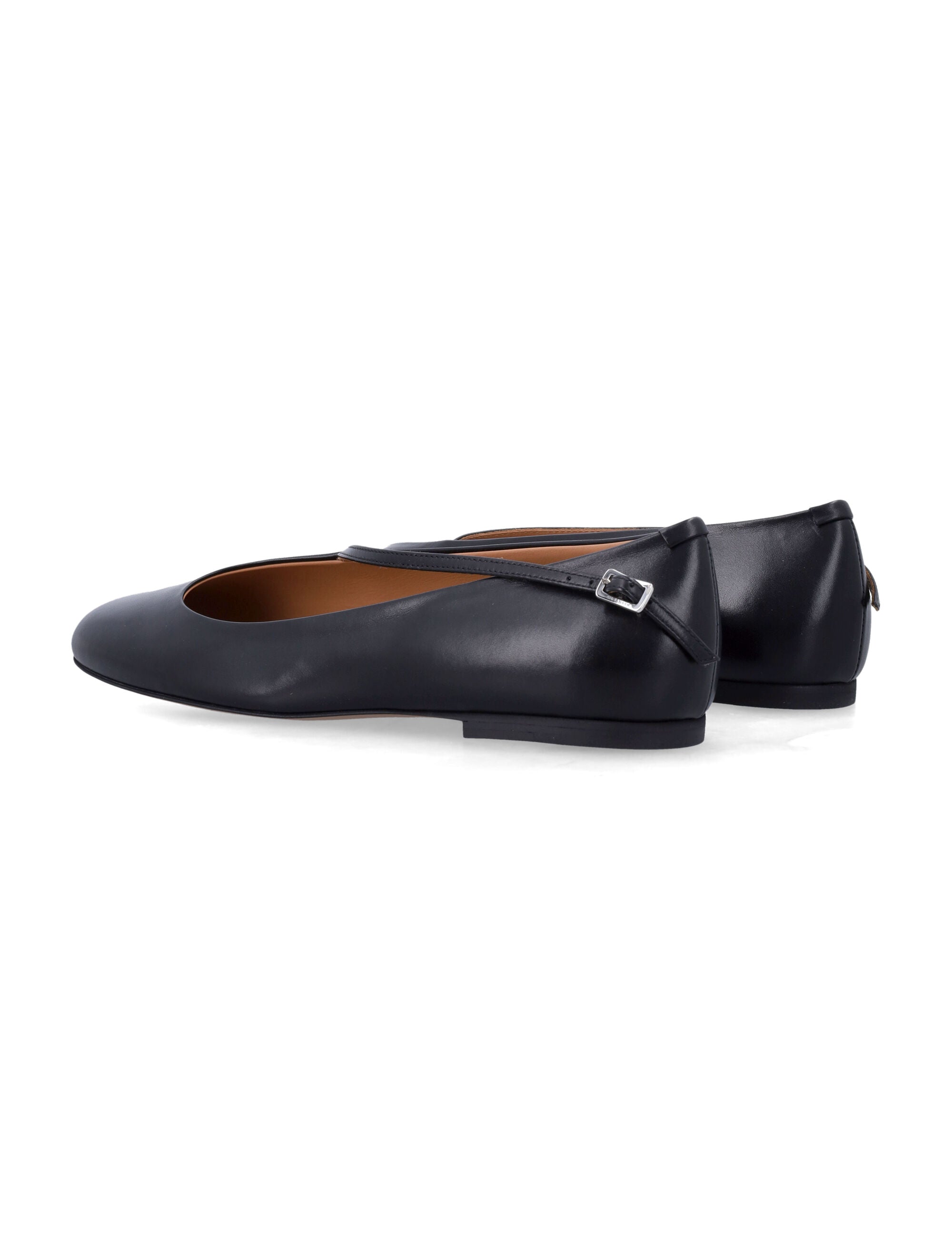 Jil Sander leather Ballerina Black Upper Flat Shoes