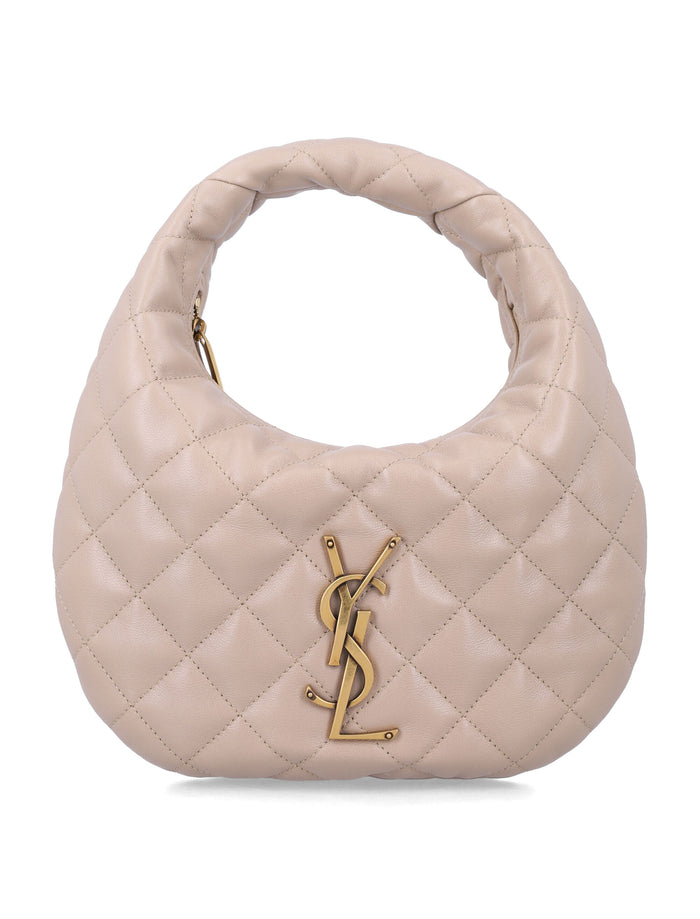 Saint Laurent Icarino Quilted Nappa Bag Dark Beige Lambskin Tote