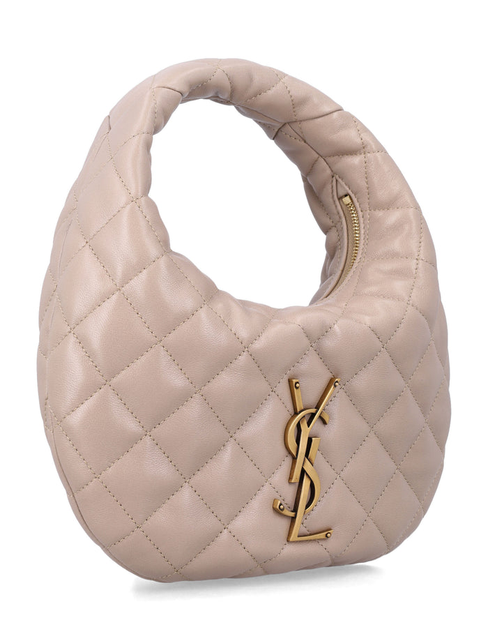 Saint Laurent Icarino Quilted Nappa Bag Dark Beige Lambskin Tote