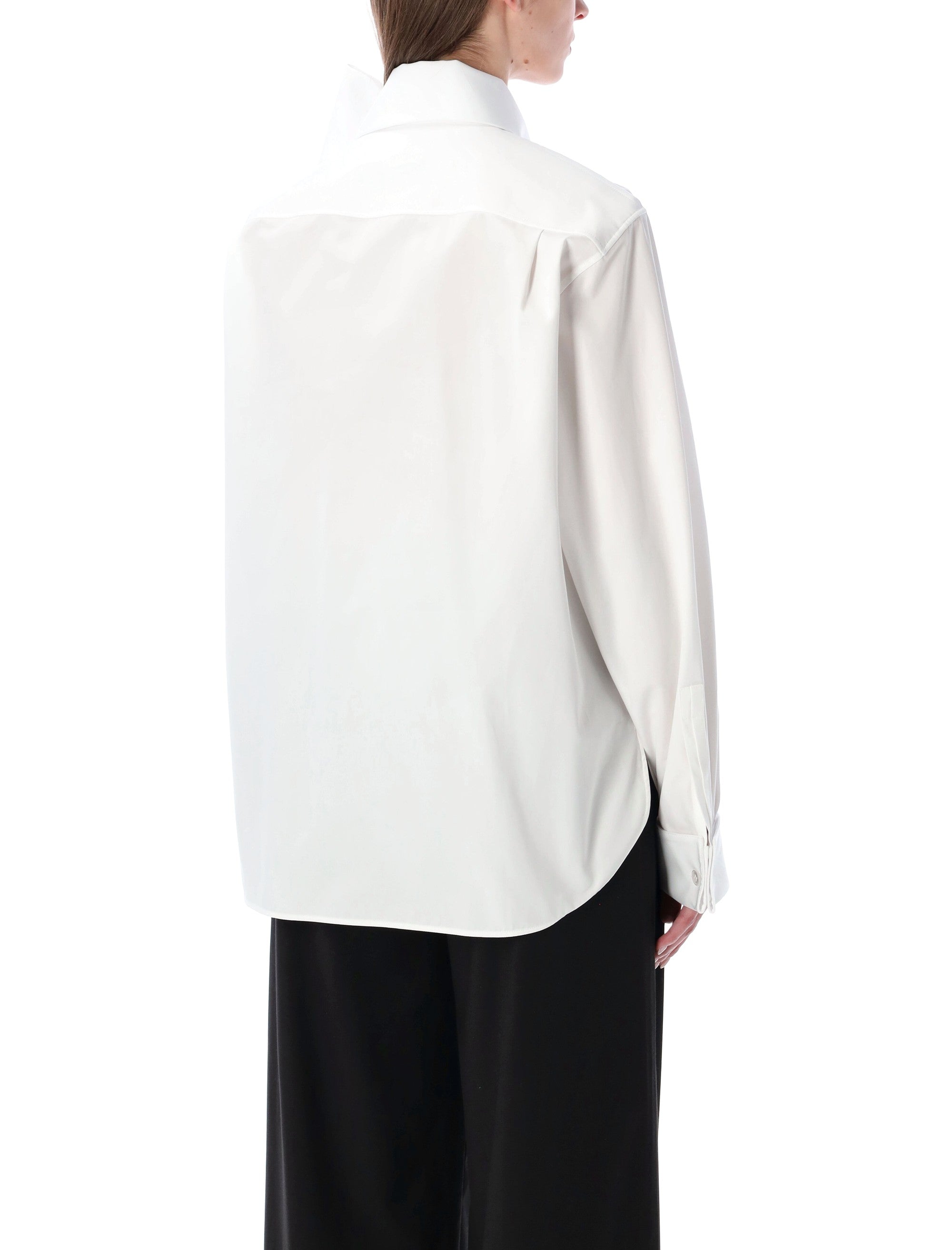 Saint Laurent Cotton Poplin Lavallière Shirt White