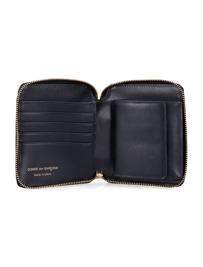 Comme Des Garçons Wallet Leather Zip Black Calfskin
