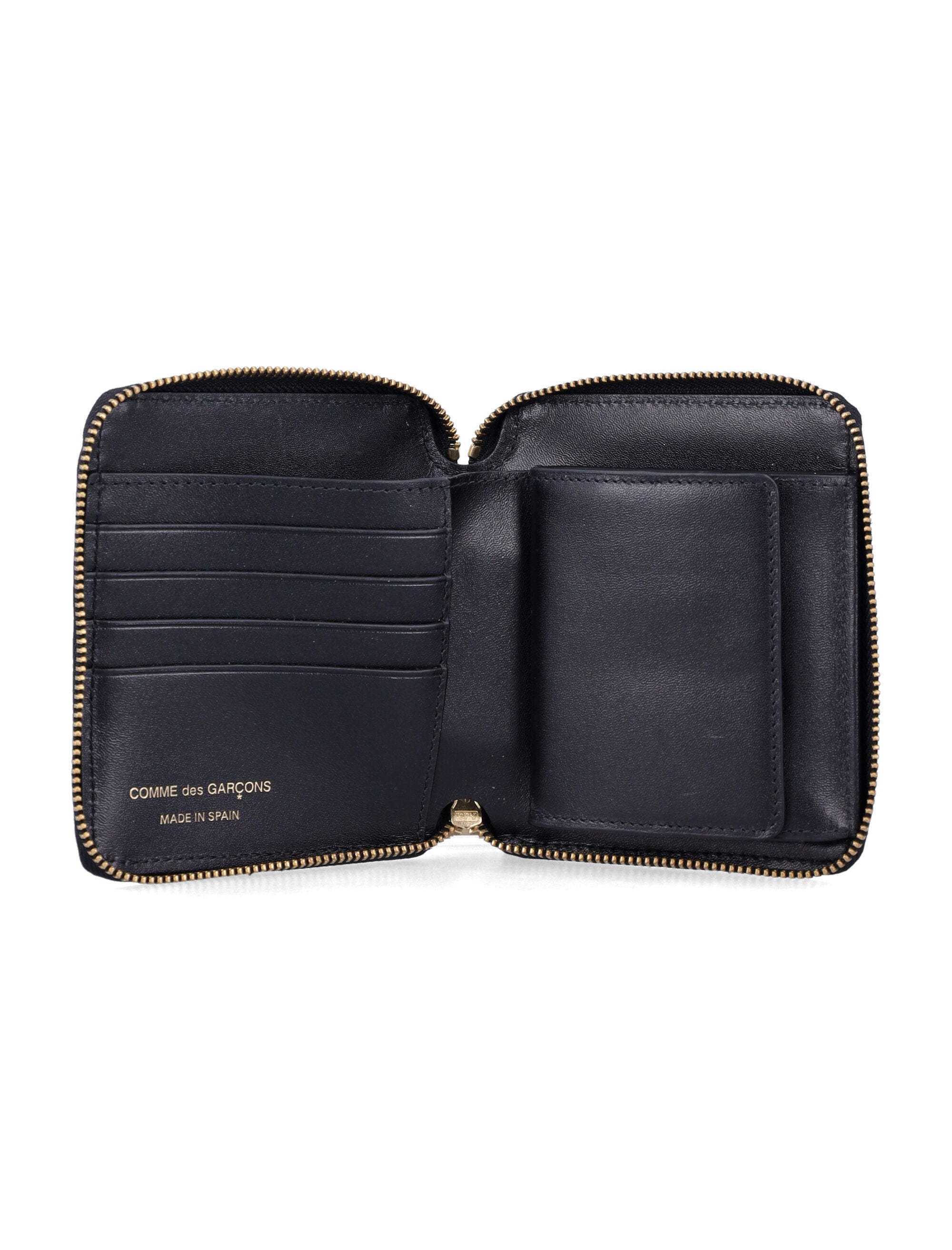 Comme Des Garçons Wallet Leather Zip Black Calfskin