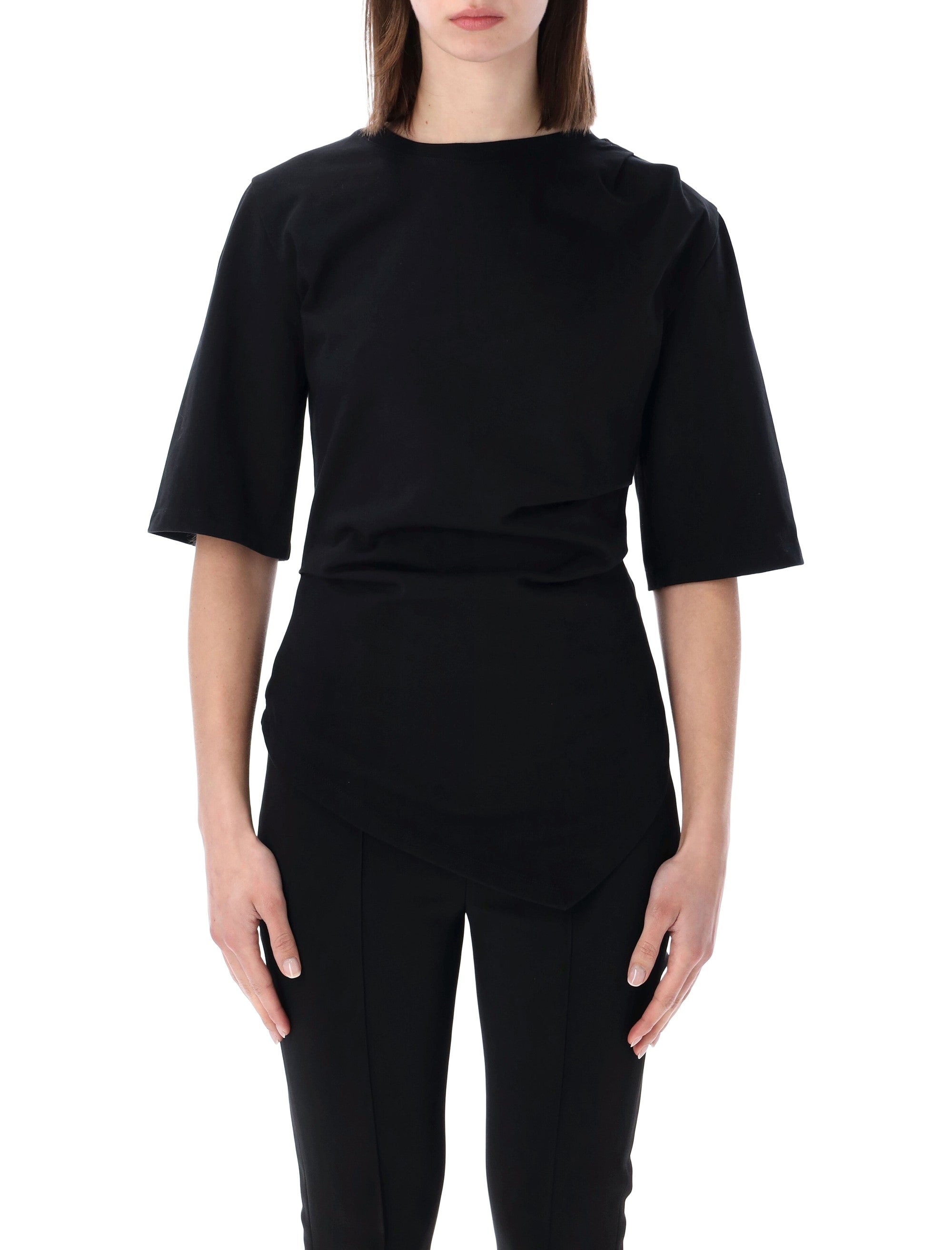 Róhe Twisted Organic Cotton T-Shirt Black