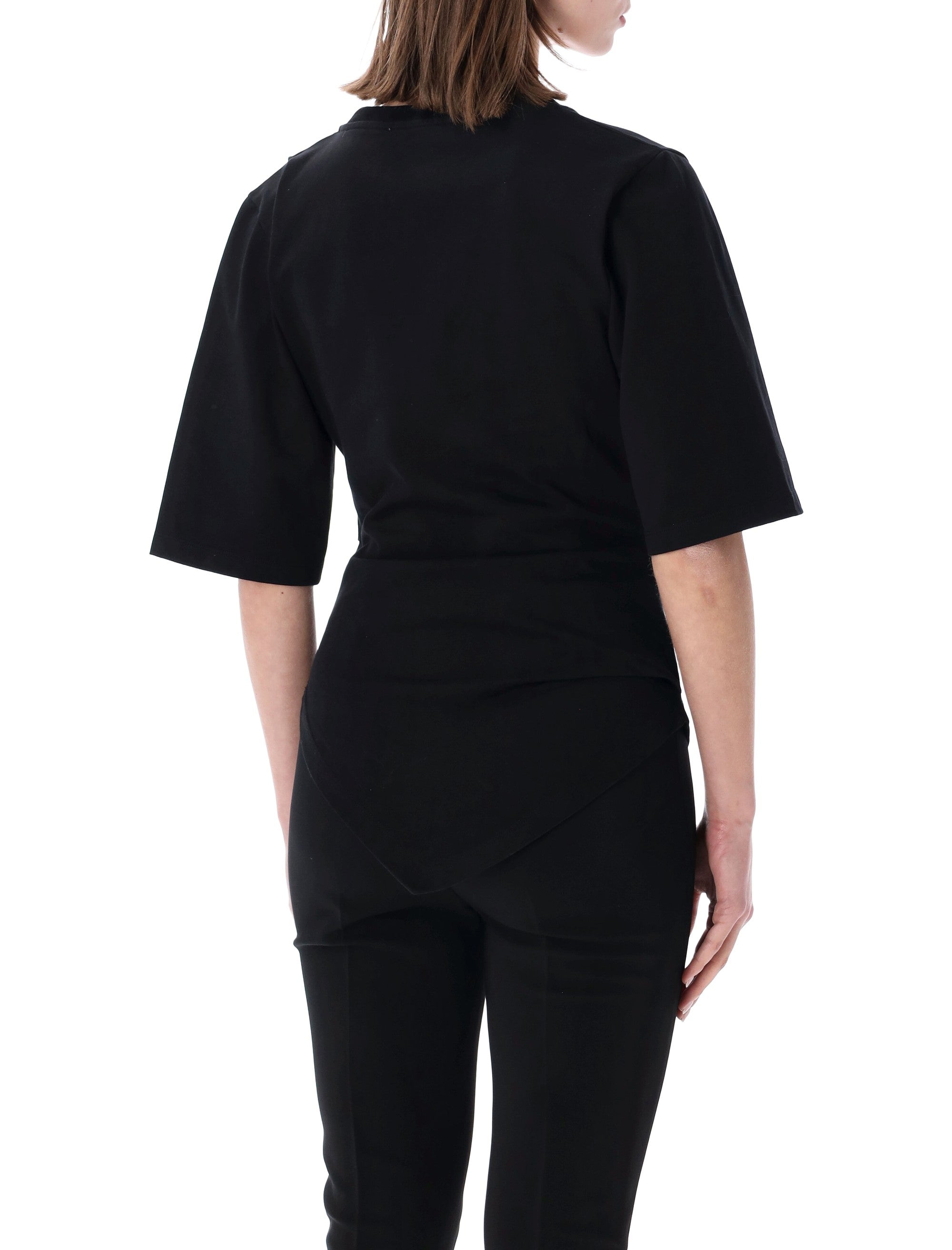 Róhe Twisted Organic Cotton T-Shirt Black