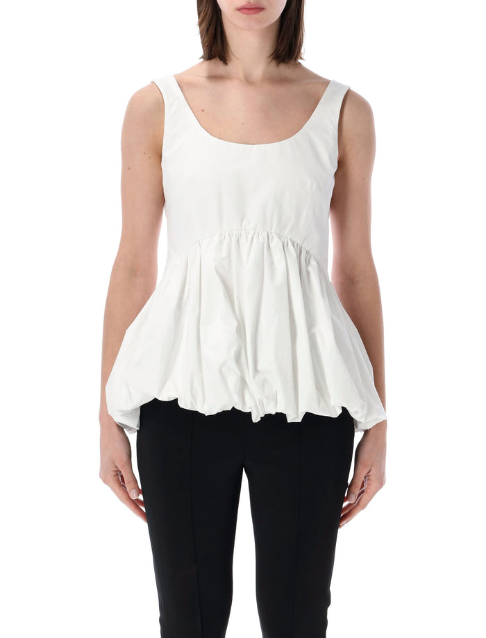 Róhe Cotton Peplum Top White