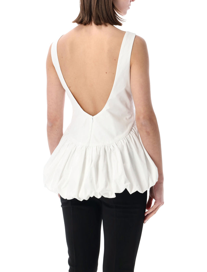 Róhe Cotton Peplum Top White