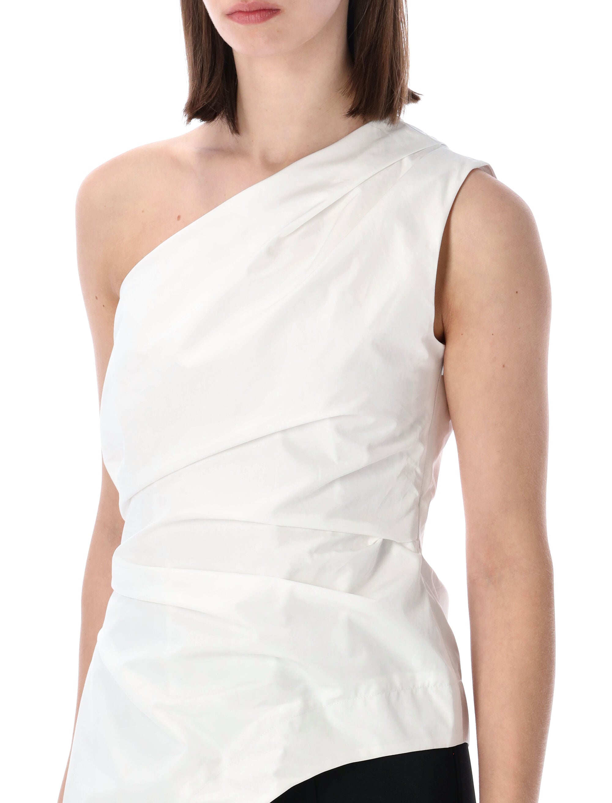 Róhe One Shoulder Cotton Top White