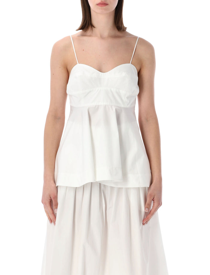 Róhe Bustier Peplum Cotton Top White