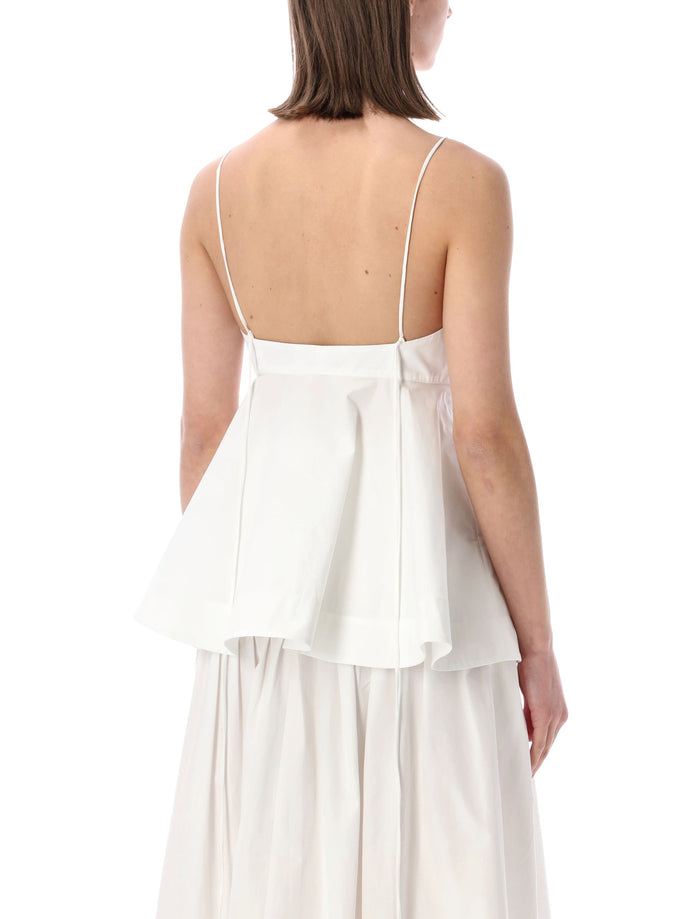 Róhe Bustier Peplum Cotton Top White