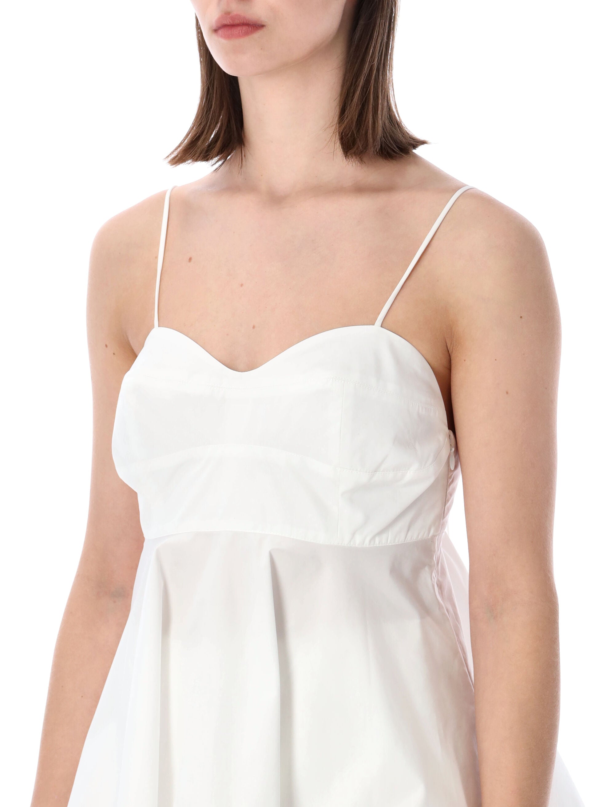 Róhe Bustier Peplum Cotton Top White