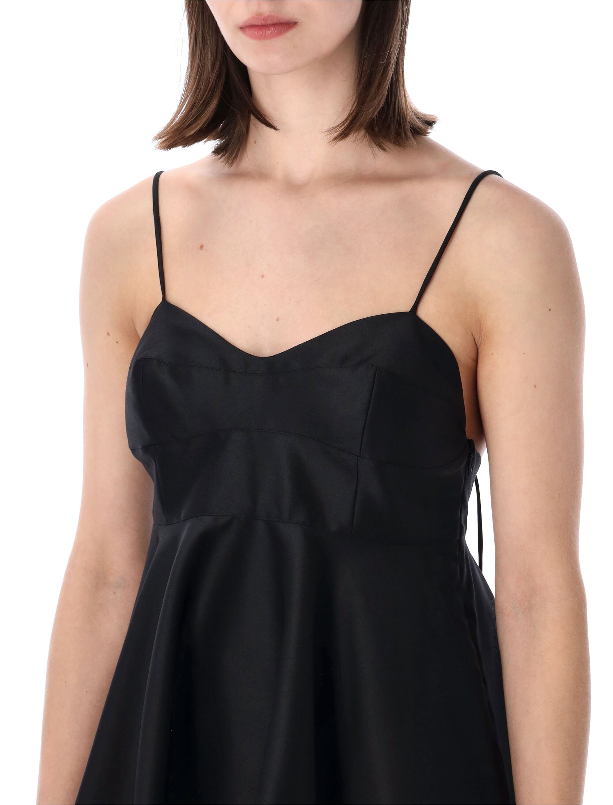 Róhe Flared Bustier Peplum Top Black Virgin Wool