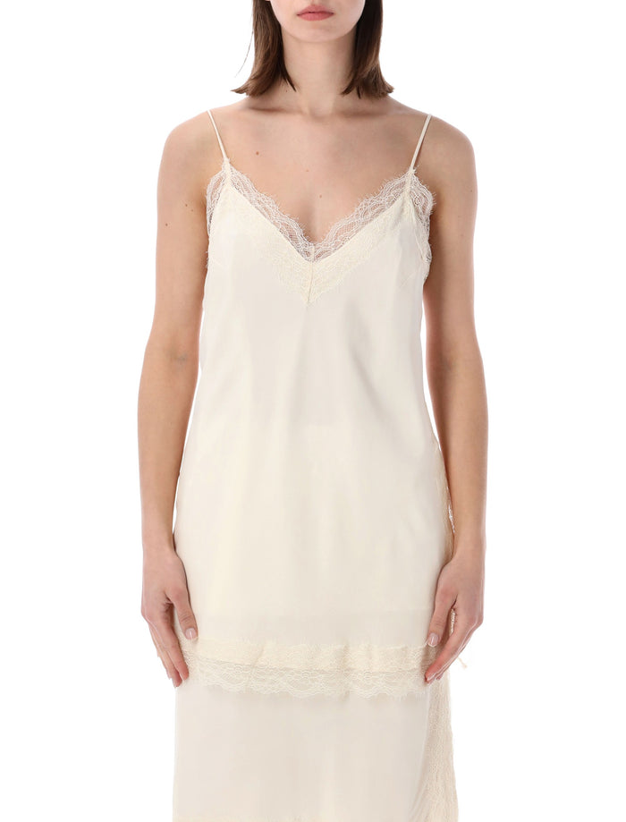 Róhe Lace Trim Crepe Camisole Off White Acetate Top