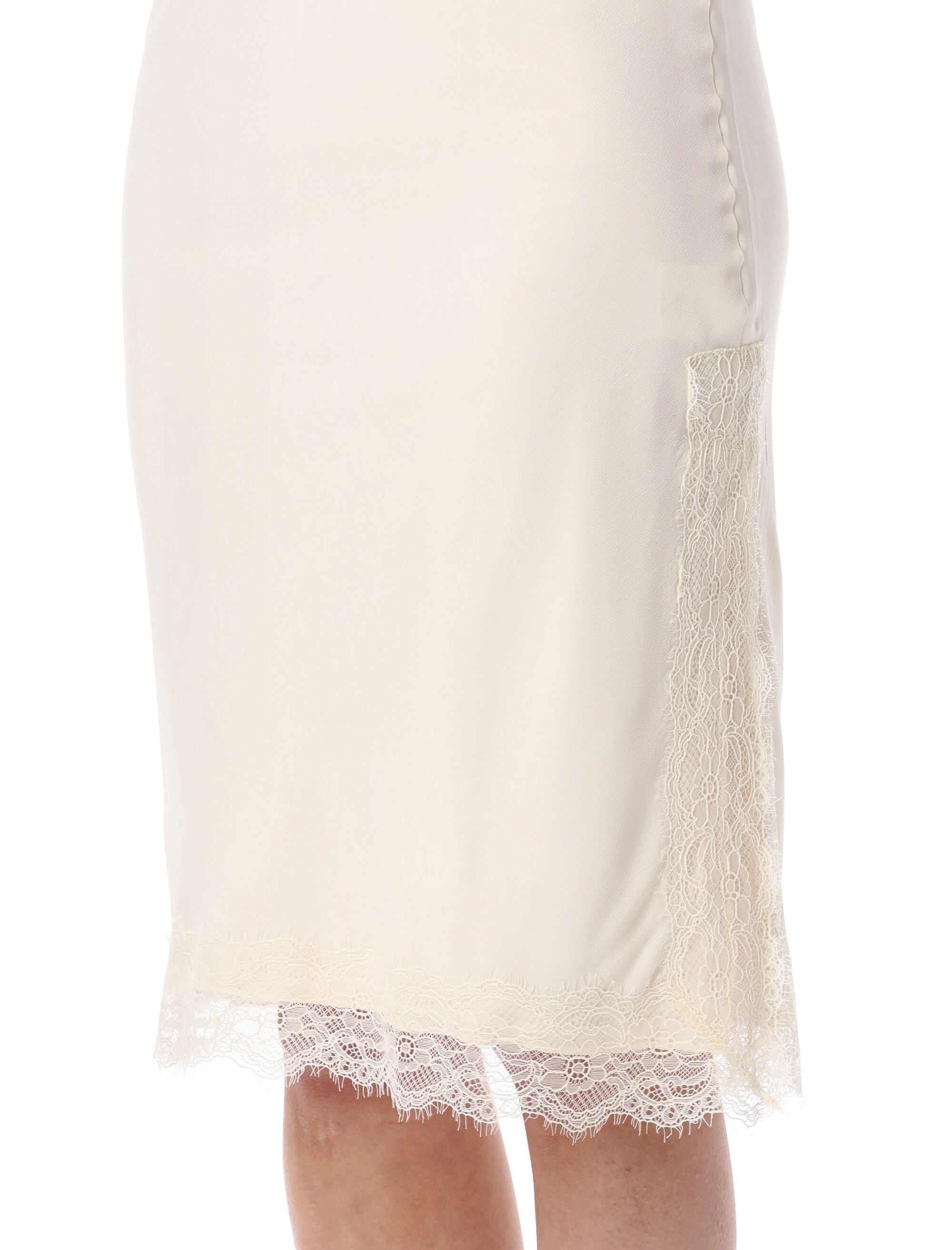 Róhe Silk Blend Lace Skirt Off White Acetate