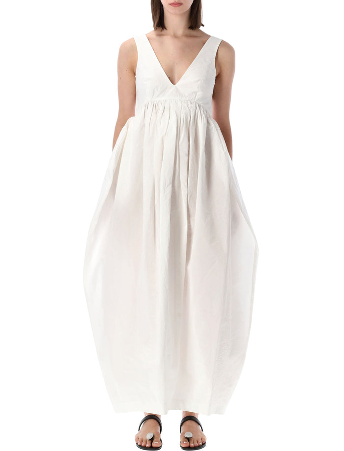 Róhe Sculptural Textured Cotton Dress White