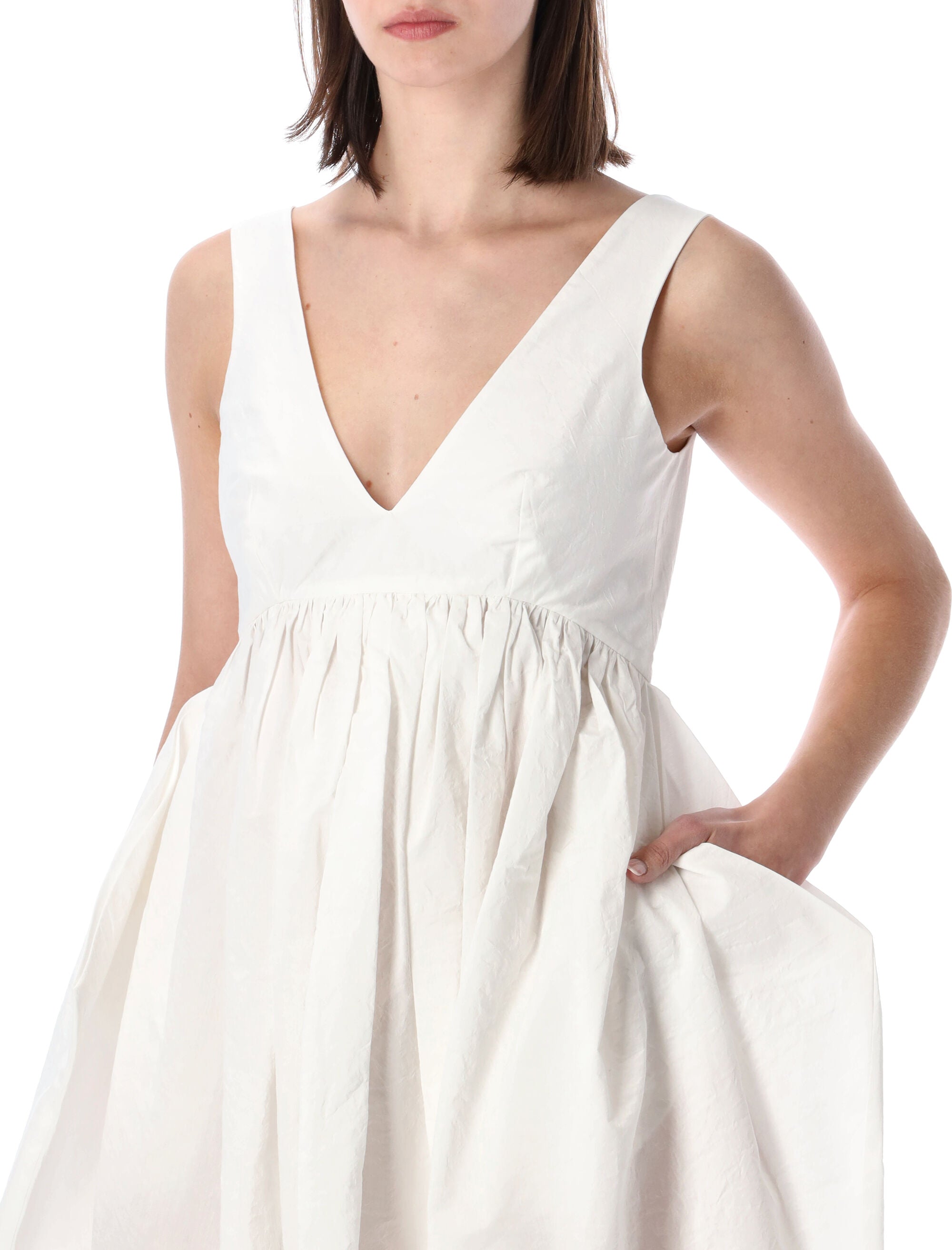 Róhe Sculptural Textured Cotton Dress White