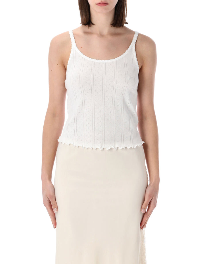 Róhe Pointelle Cotton Tank Top White Organic