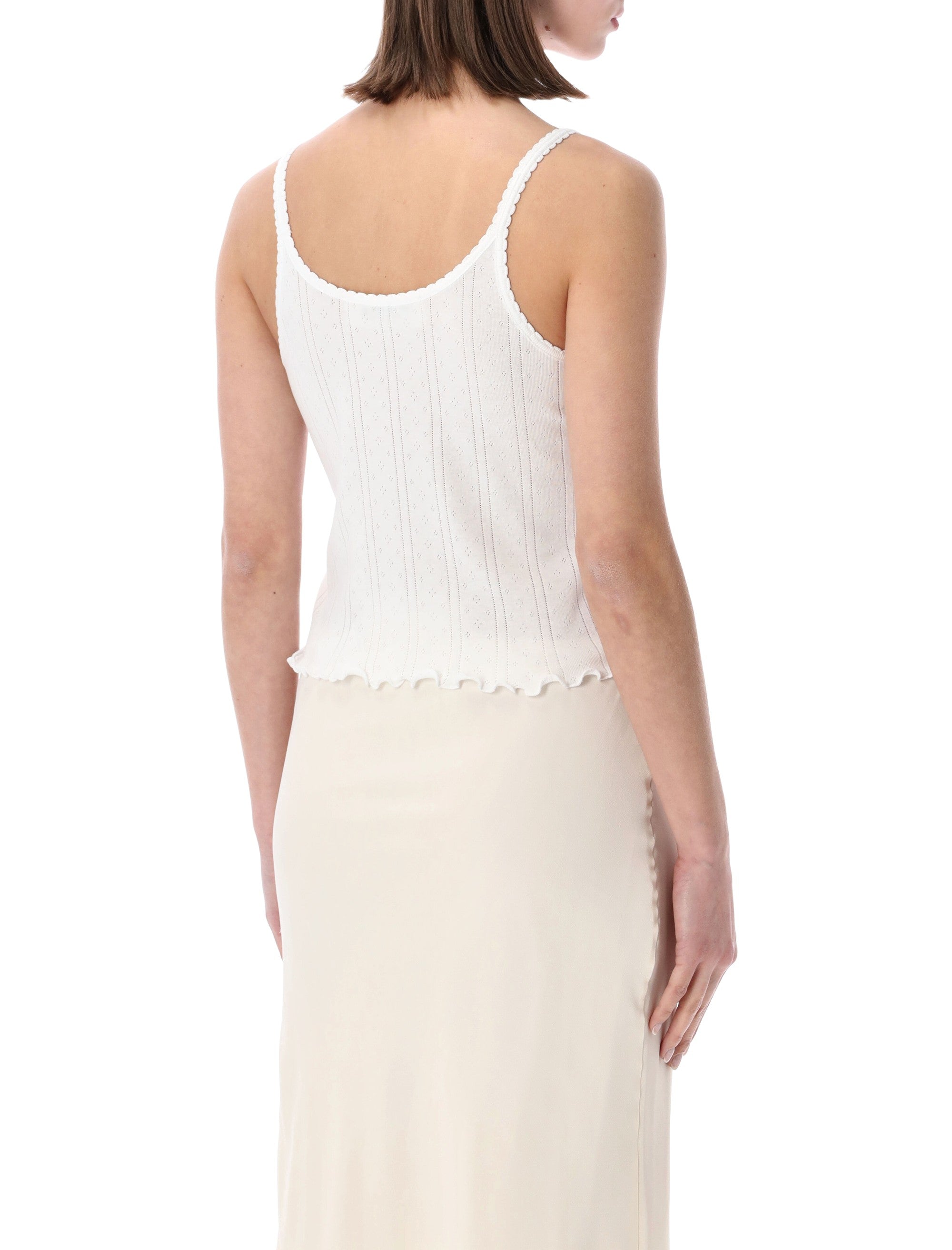 Róhe Pointelle Cotton Tank Top White Organic