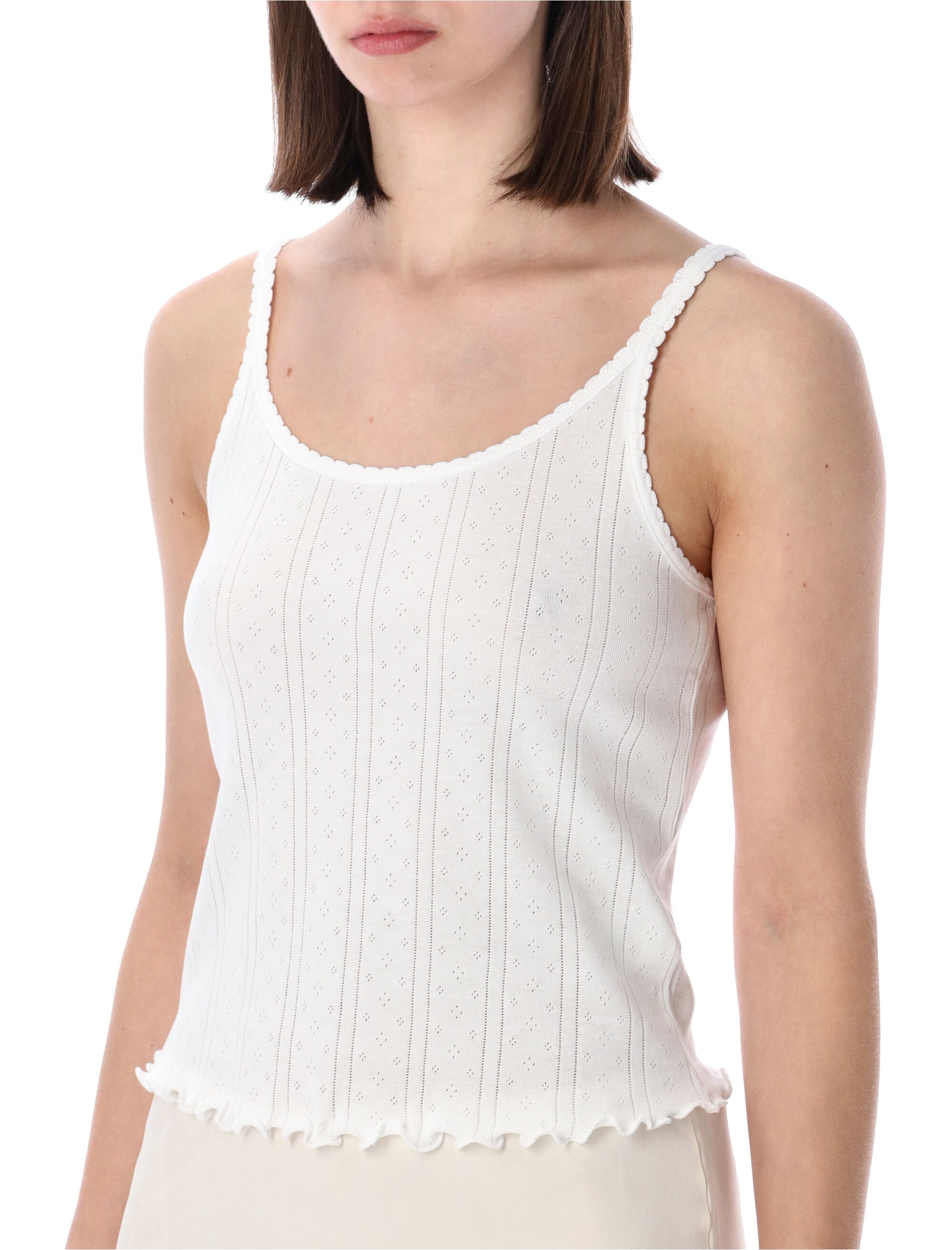 Róhe Pointelle Cotton Tank Top White Organic