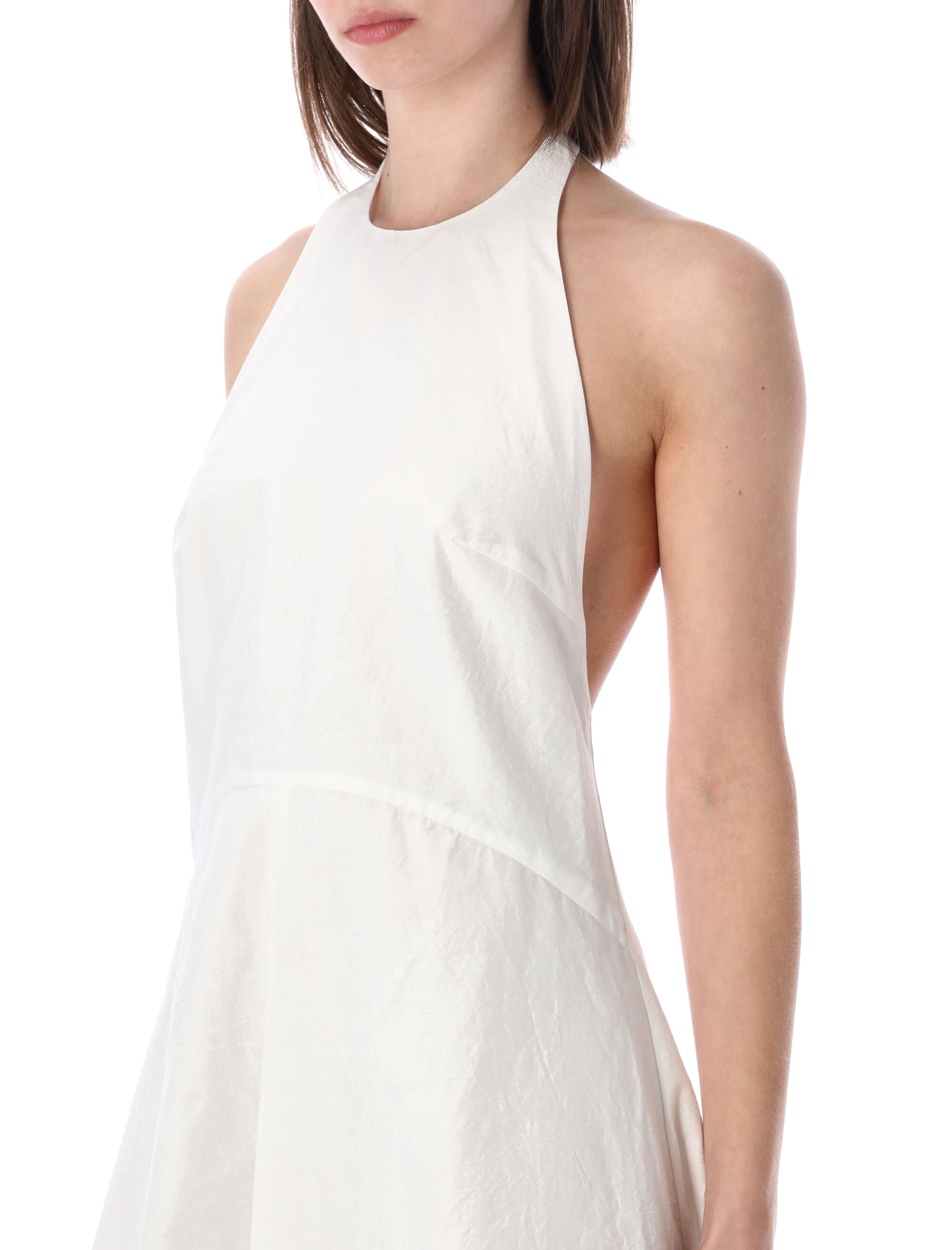 Ròhe Halter Textured Cotton Dress White