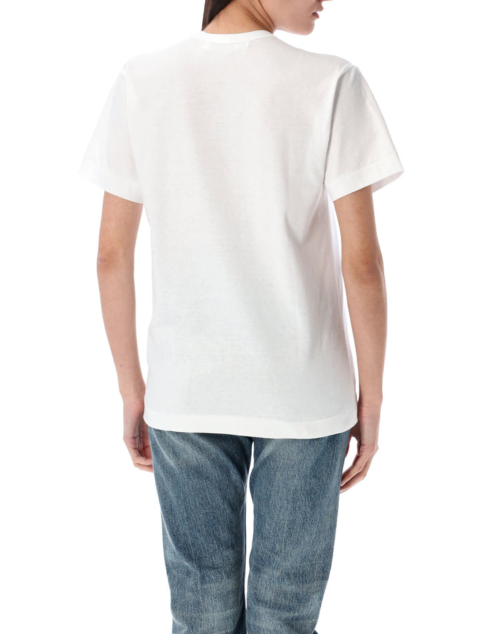 Comme des Garçons Play rhinestone Heart tee White/red Cotton Tshirt