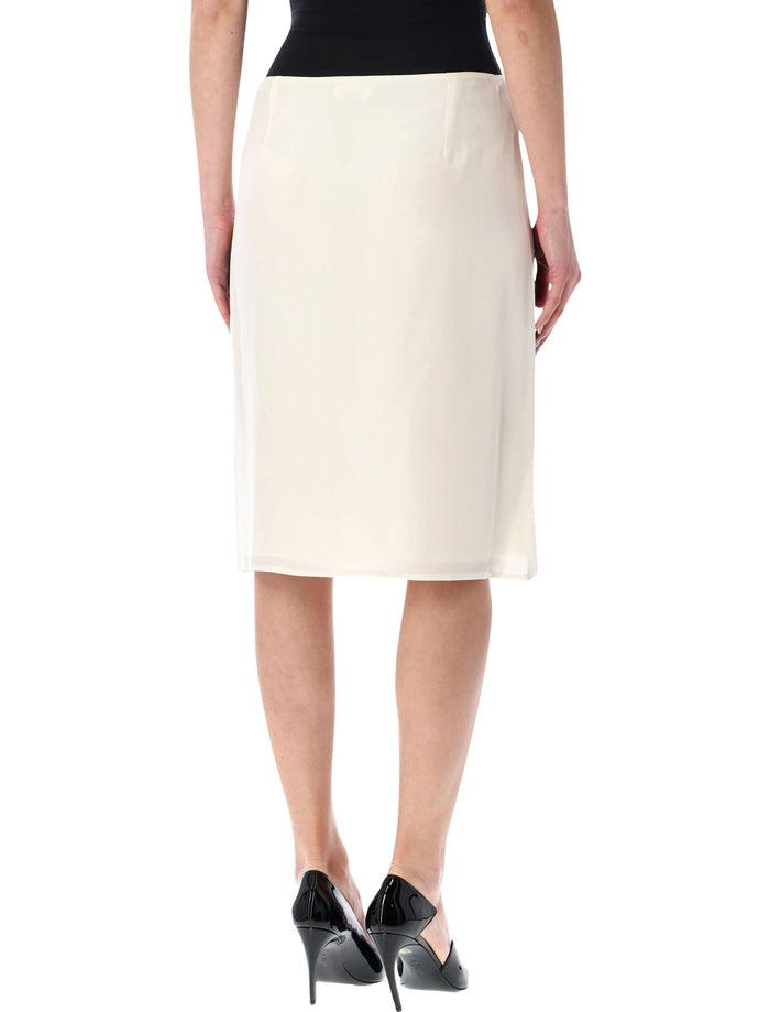 Versace Silk Midi Skirt With The Valentine Print Multi Colour Lining