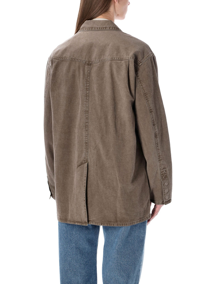 Marant Étoile Nevala cotton and linen jacket Dark Bronze