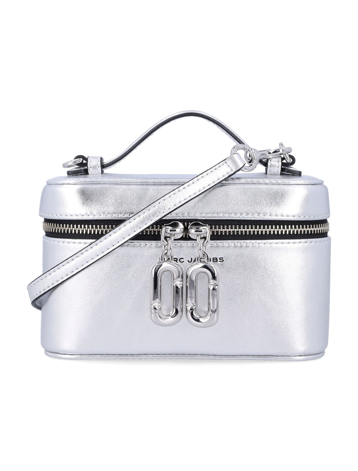 Marc Jacobs Scene Vanity Bag Metallic Leather Silver Cow Shoulder