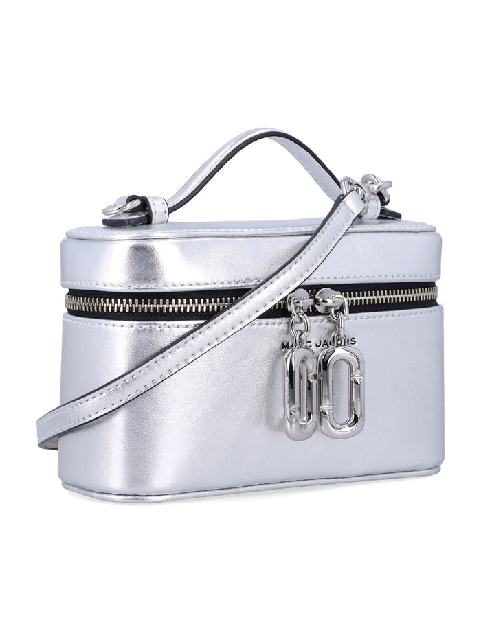 Marc Jacobs Scene Vanity Bag Metallic Leather Silver Cow Shoulder