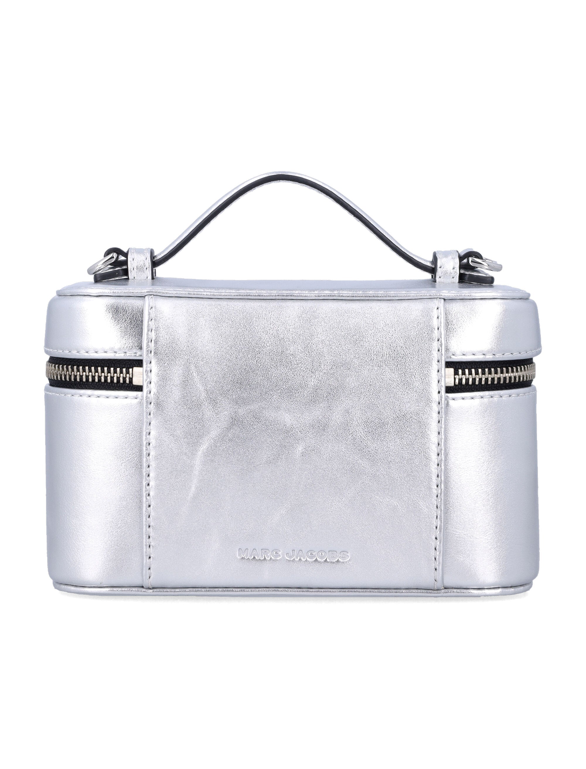 Marc Jacobs Scene Vanity Bag Metallic Leather Silver Cow Shoulder