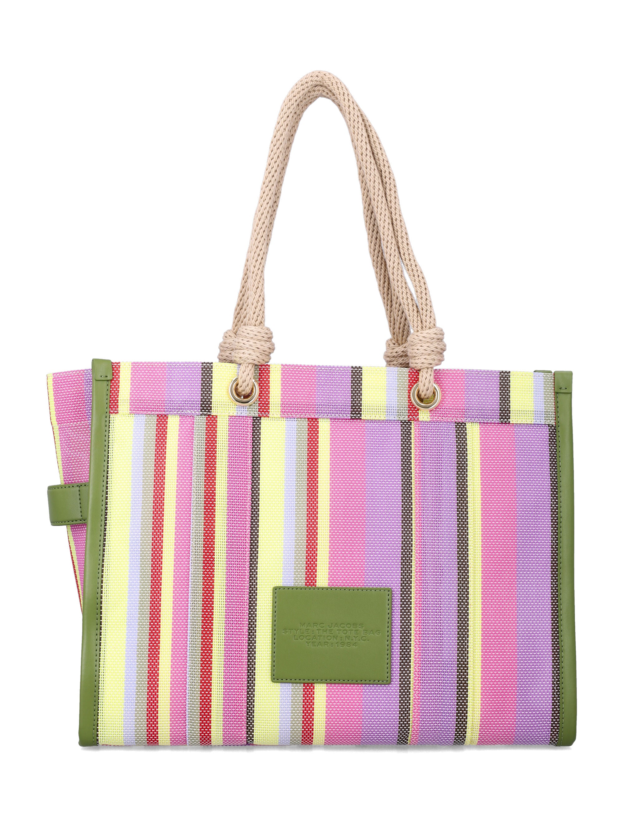 Marc Jacobs The Tote Bag Large Striped Purple Muti Pvc Shoulder