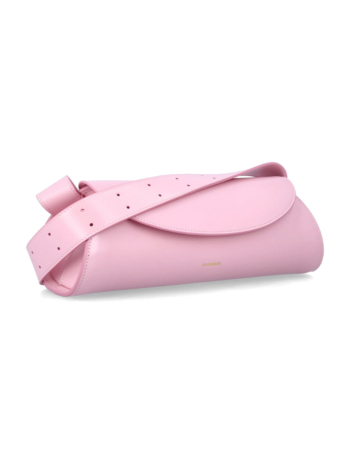 Jil Sander Cannolo Small Leather Bag Pink Bovine Lining Shoulder