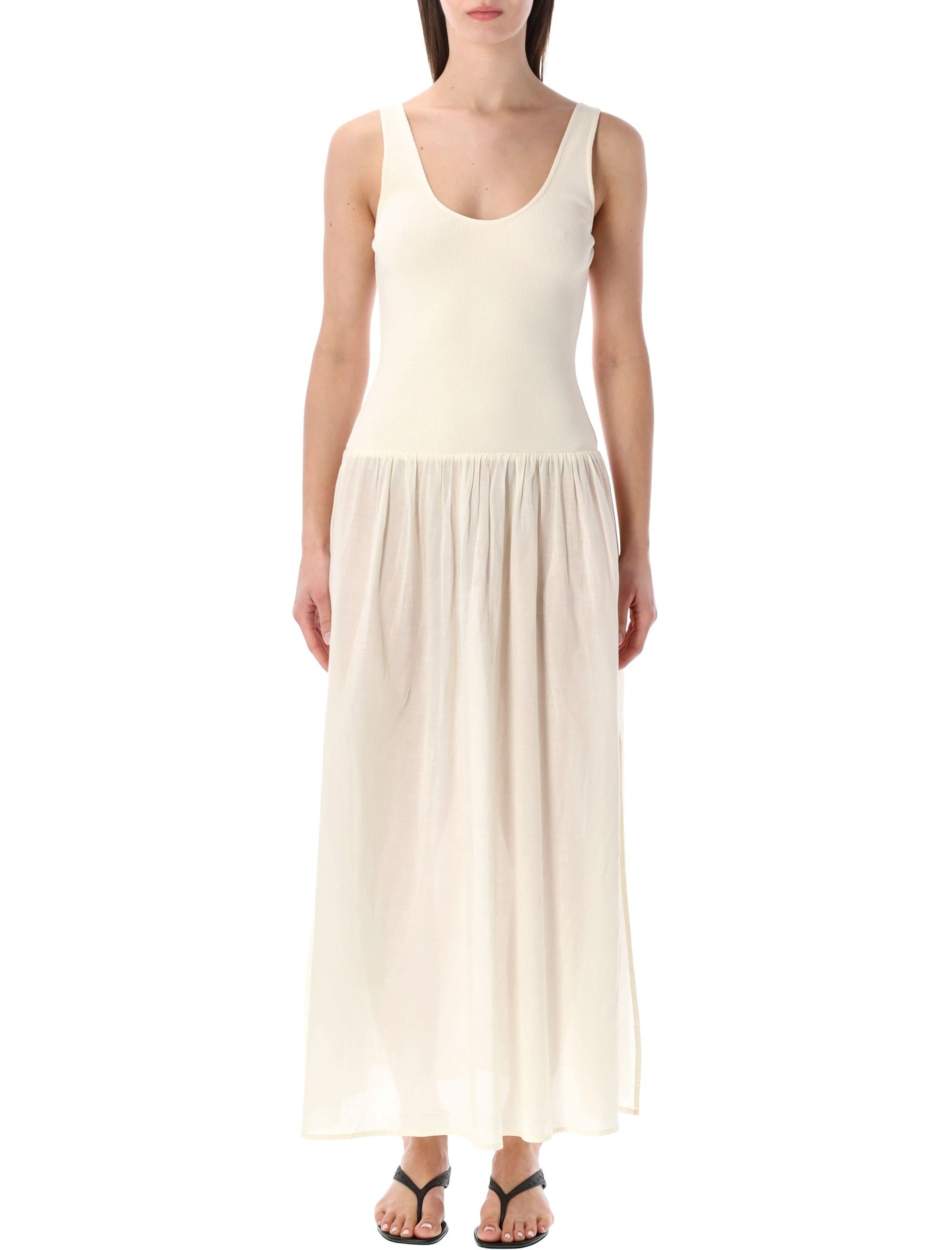 Sessùn Solao long sleeveless Ballerina dress Fleur De Sal Cotton