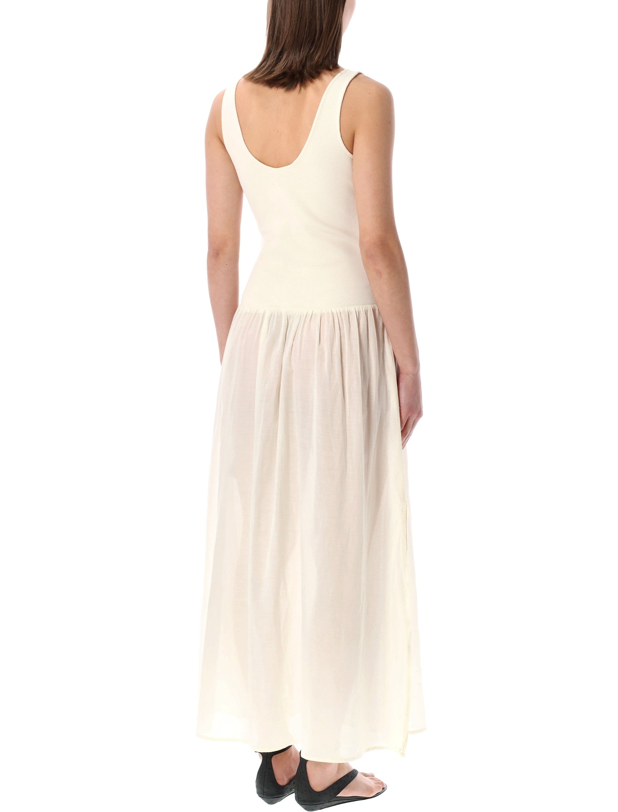 Sessùn Solao long sleeveless Ballerina dress Fleur De Sal Cotton