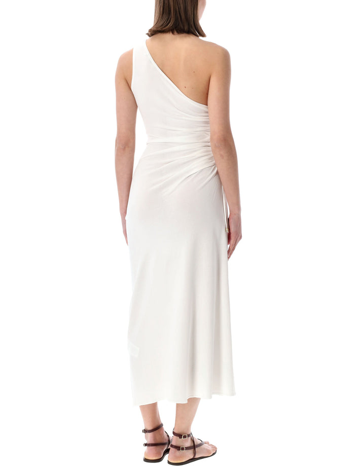 Sessùn Leite Asymmetric Jersey Dress White Viscose