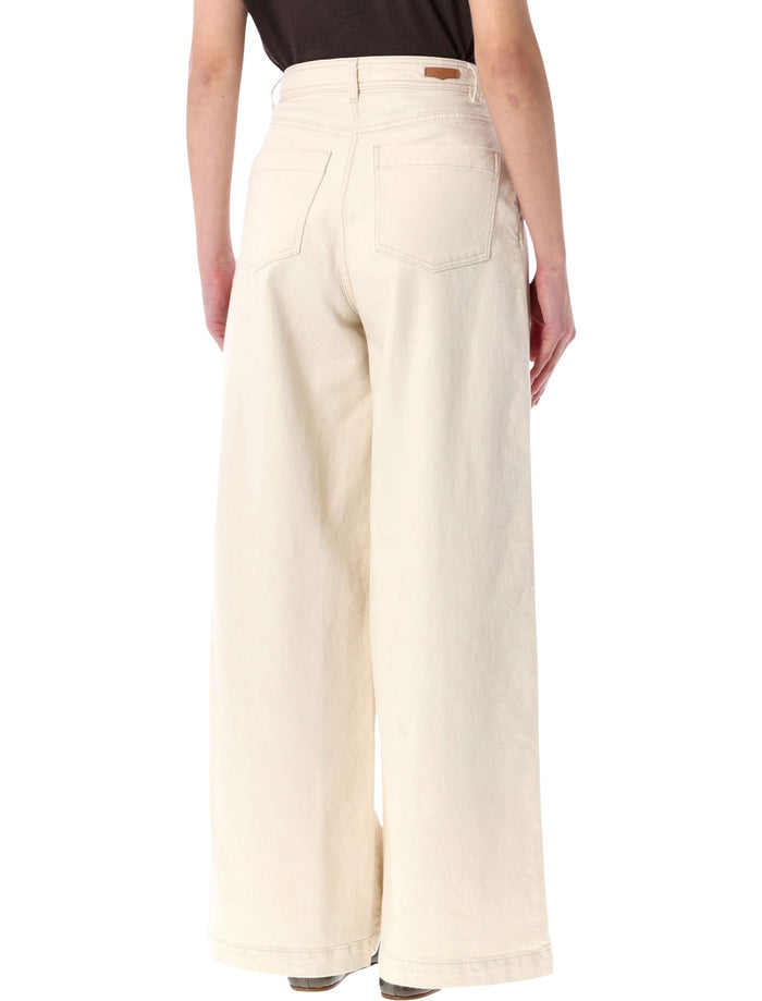 Sessùn Diegui pleated wide-leg jeans Fleur De Sal Cotton