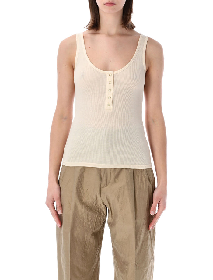 Sessùn Camargo Ribbed Sleeveless Top Fleur De Sal Lyocell